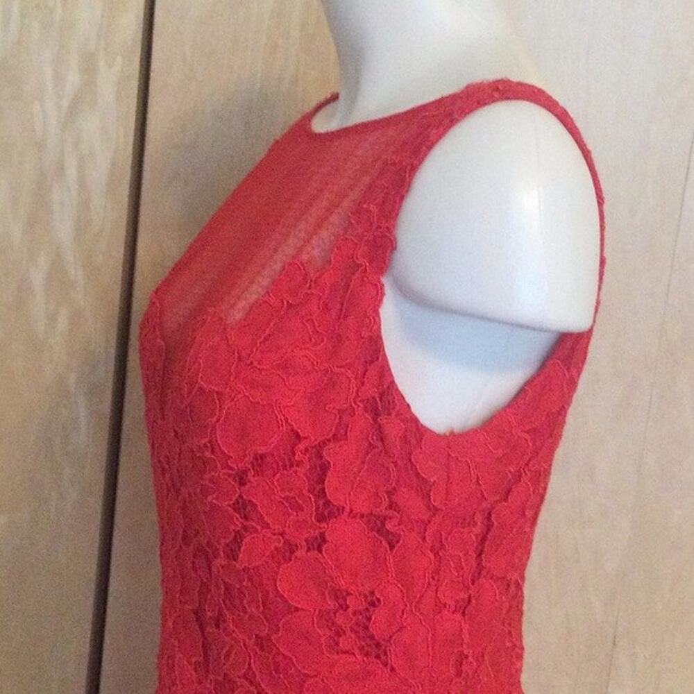 NWT Monique Lhuillier Sleeveless Floral Lace Sheath Dress Size 10 Retail $495 - Picture 5 of 11